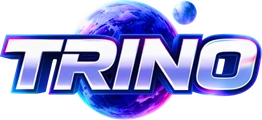 Trino Casino – chromowany napis na tle planety